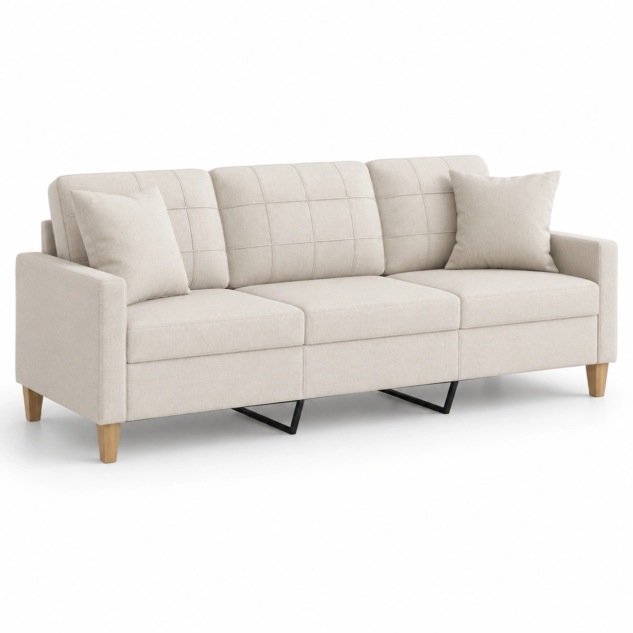 Cojines para sofa de 3 plazas color beige-rovinanest