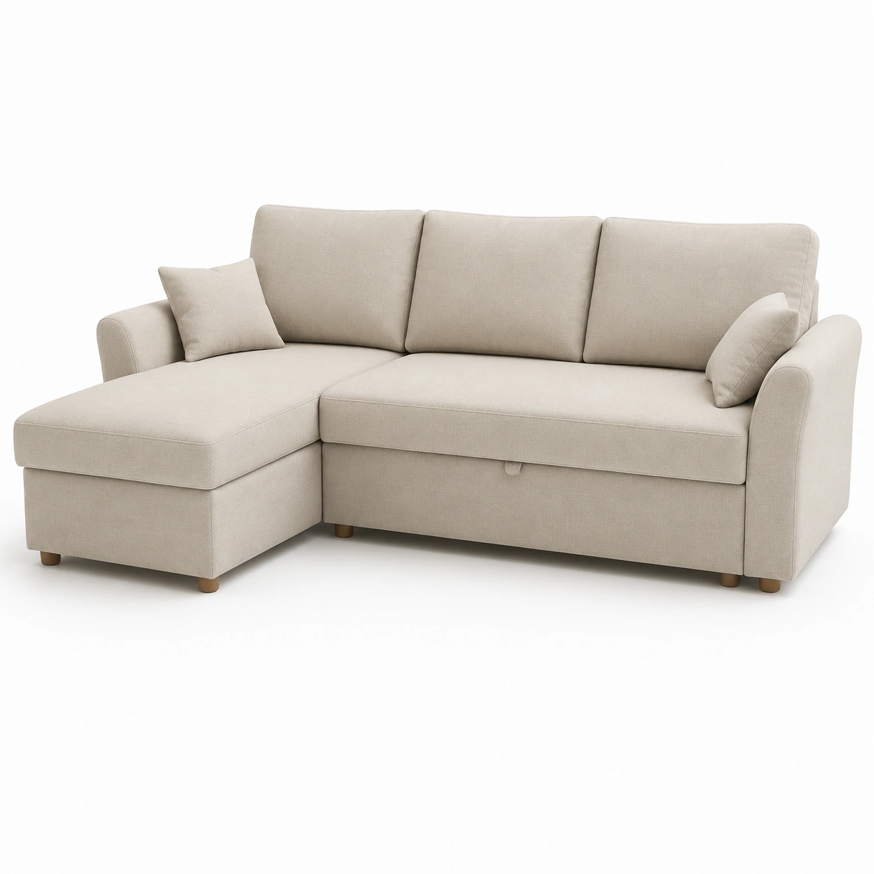 Sofa rinconero con chaise longue color marfil-rovinanest