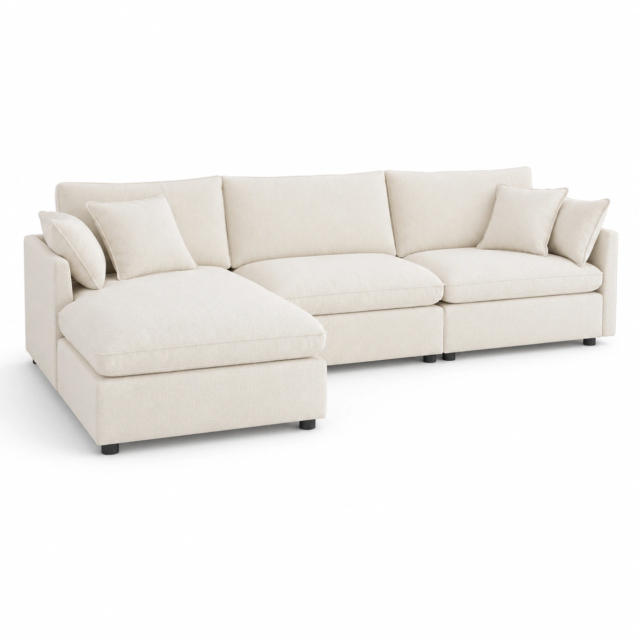 Sofa rinconero con chaise longue color beige-rovinanest