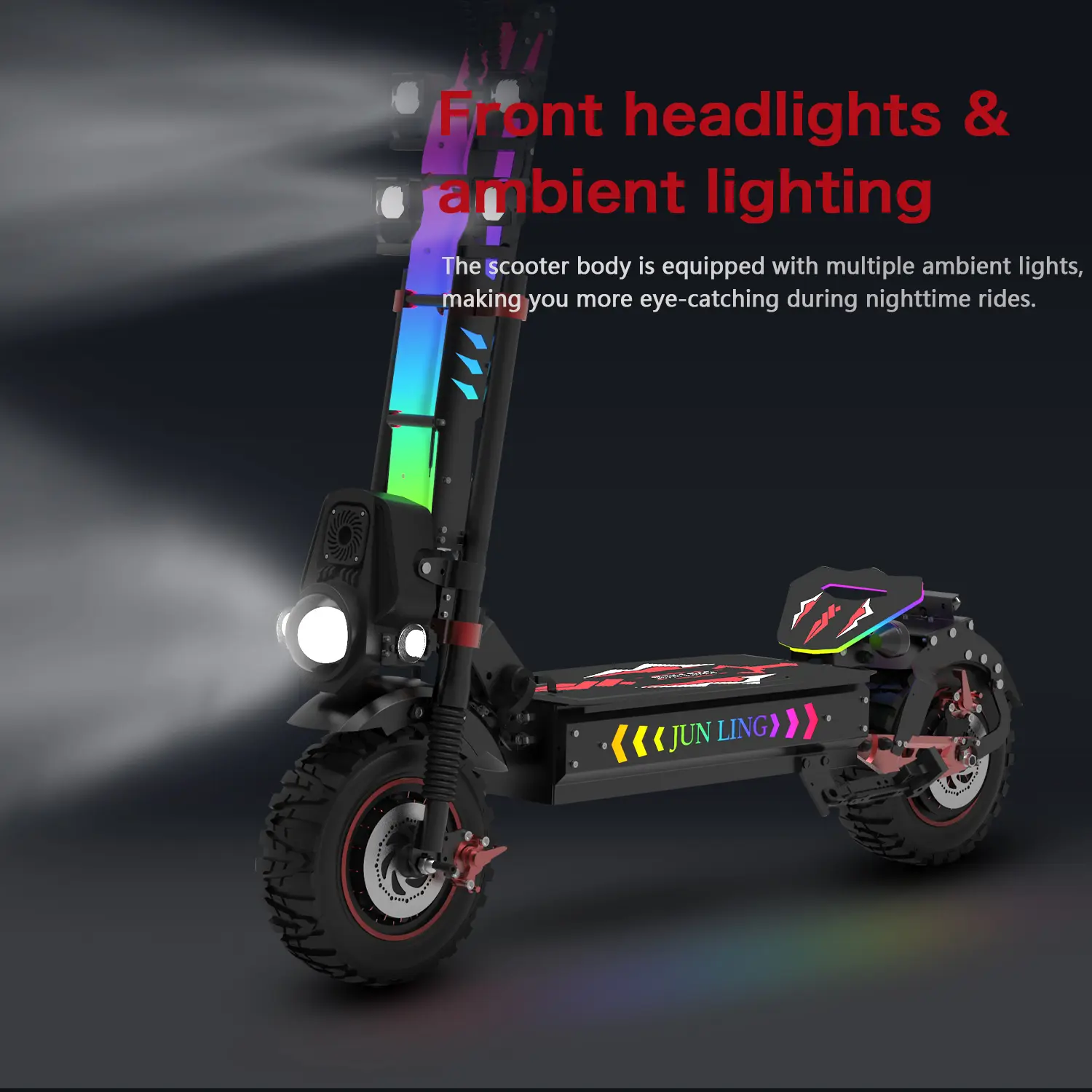 [REDDYDY] [Limited Summer Discount]JL86 Off-Road Sporty Adult Electric Scooter, 10000W Dual Motor, 60V 40Ah, Up to 55 MPH, 75 Miles Long Range, 3 Gear Speed Mode, 13" Pneumatic Tires, Max 440 LBS Load Capacity,NFC,Foldable