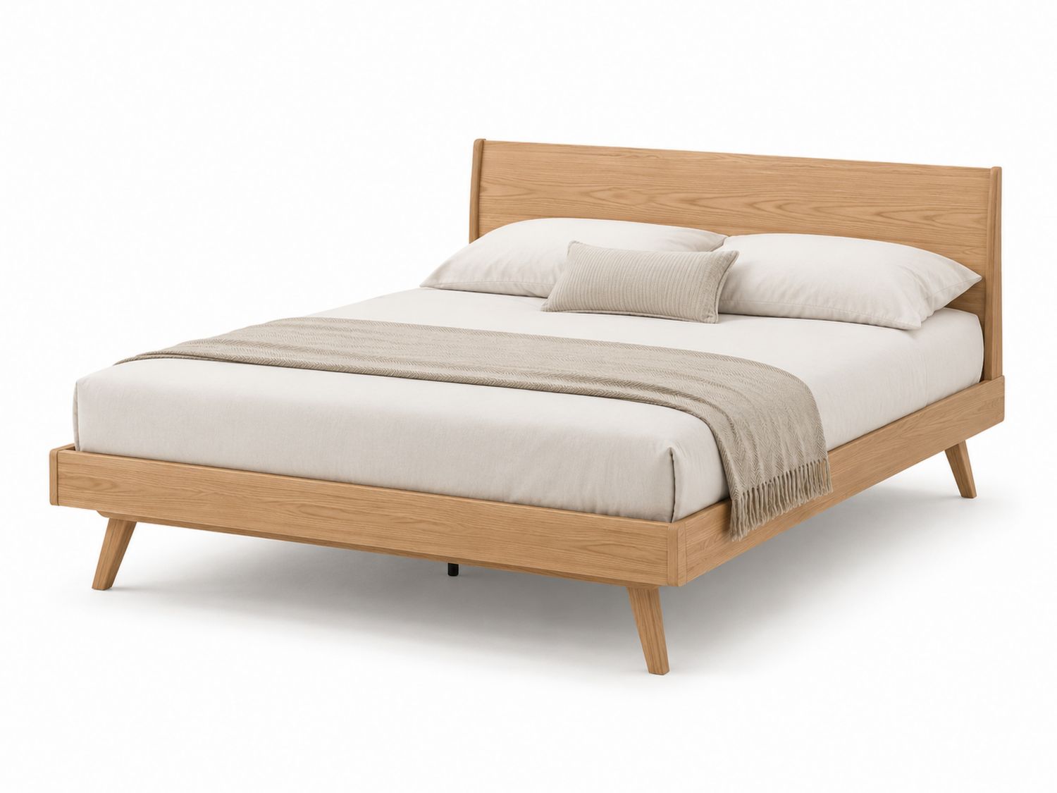Cama de Madera de Roble con Colchón y Almohadas 200x150 cm