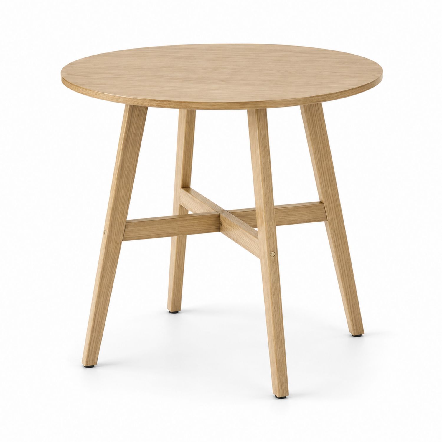Mesa redonda de roble, diámetro 80 cm