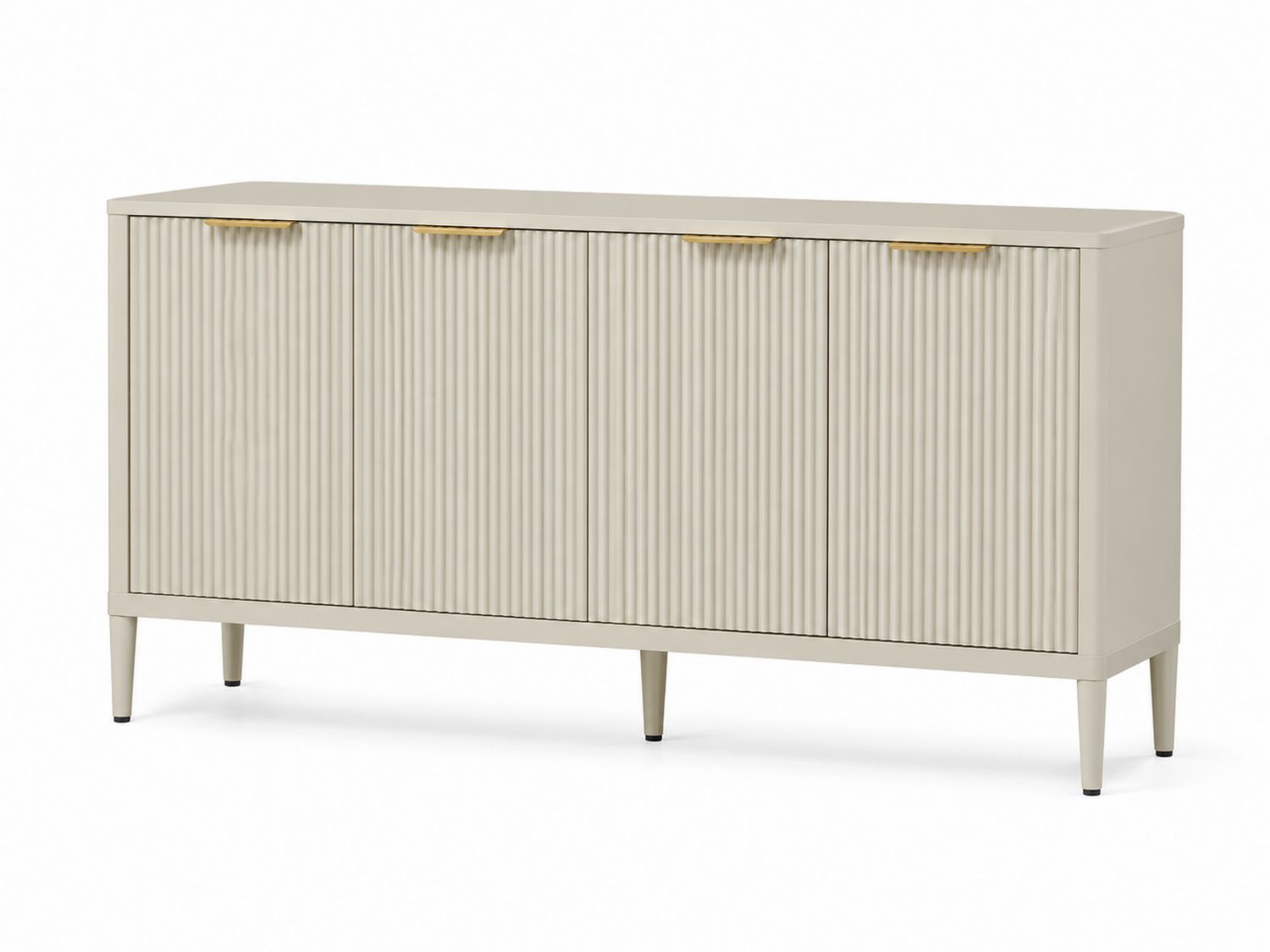 Aparador de MDF con cuatro puertas 150x40x85 cm Crema