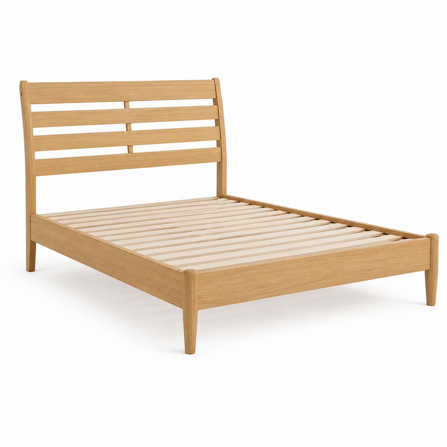 Cama de Madera de Roble con Cabecero en Listones 200x150 cm