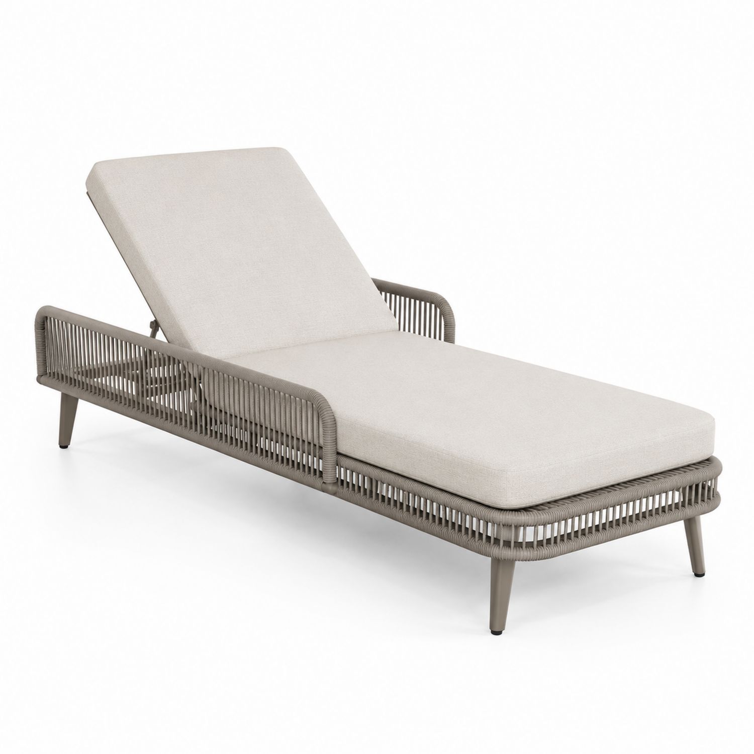 Tumbona de Exterior de Aluminio y Cuerda Sintética Beige