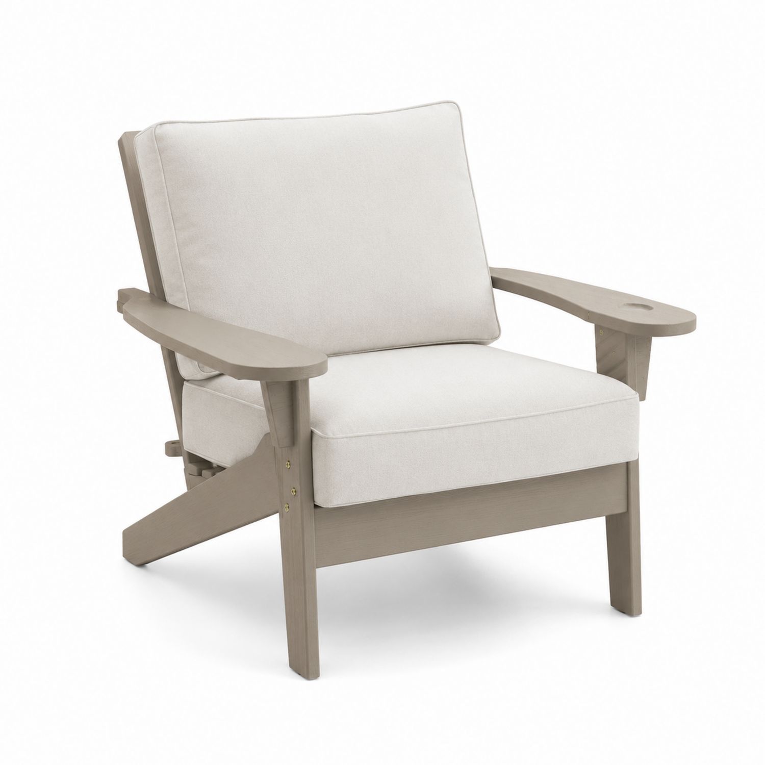 Silla de Madera con Cojines de Tela Beige 90x80x75 cm