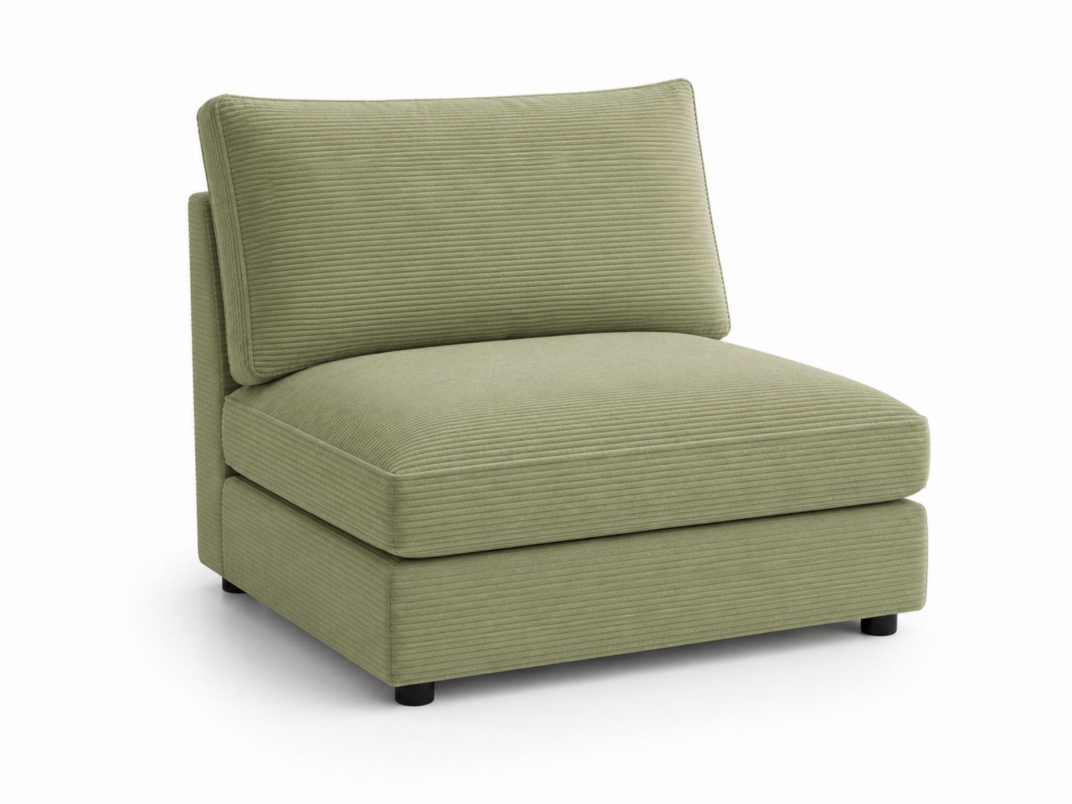 Sofá modular individual de pana verde