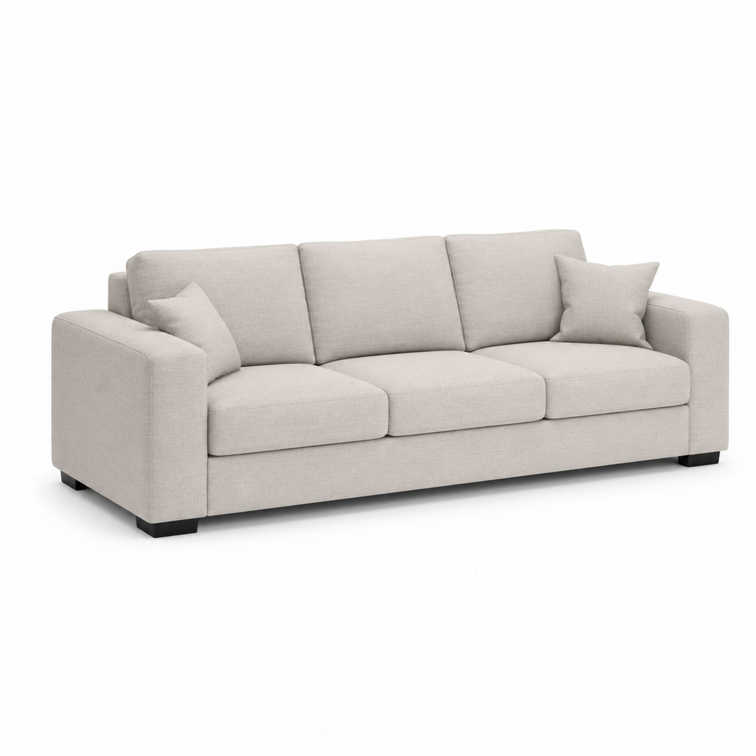 Sofá de 3 plazas de tela Beige 220 cm