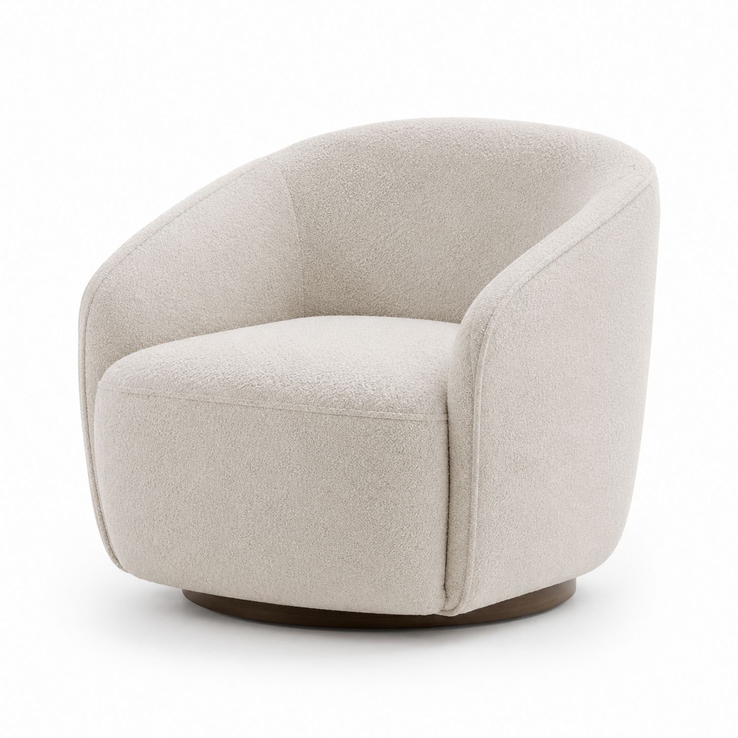 Silla giratoria de bouclé beige