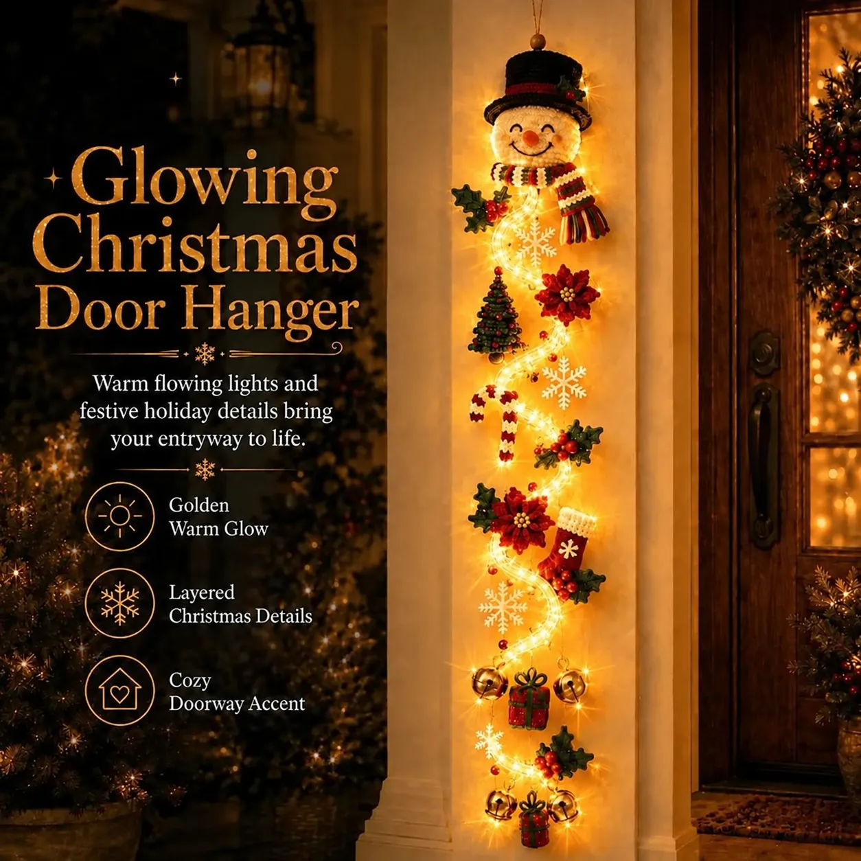 🎅 Glowing Christmas Door Hanger