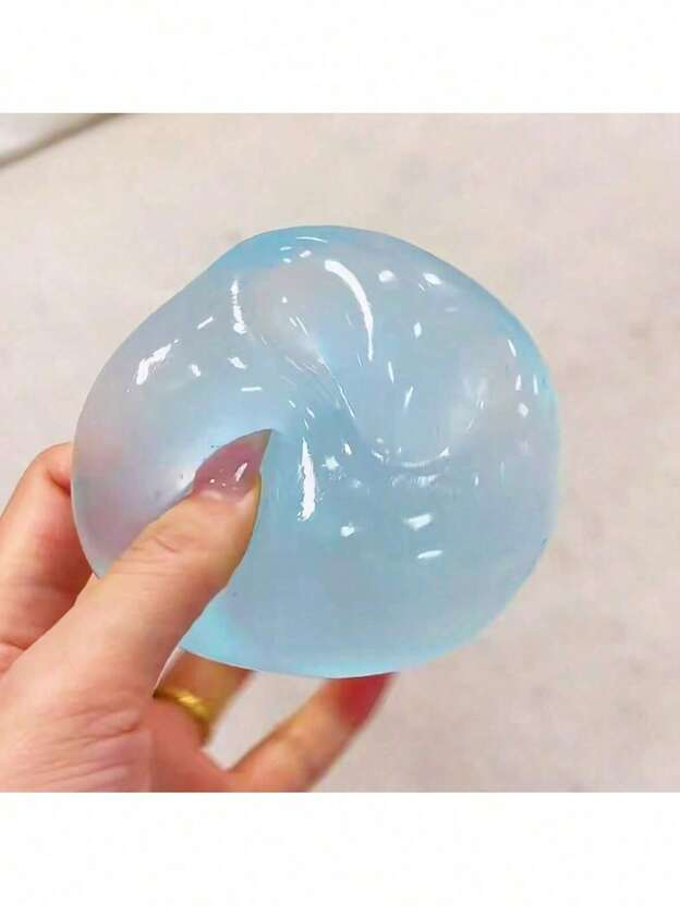 1pc Cute Malleable Slow Rebound Squeeze Ball, Blue Coconut OilStyle, 6cm Round, Malt Texture, Relieve Anxiety, Suitable For