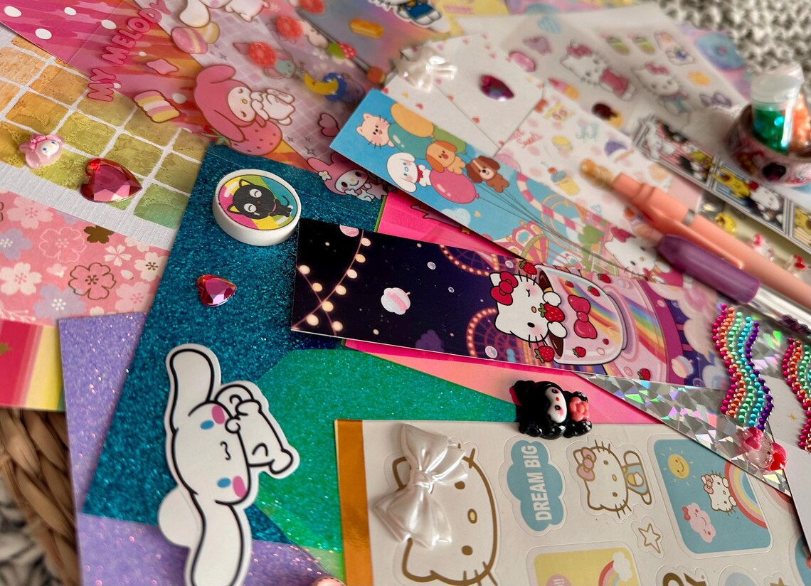 Cute Pastel Themed Junk Journal Supplies, Scrapbooking, Card Making, Art Journal Supplies