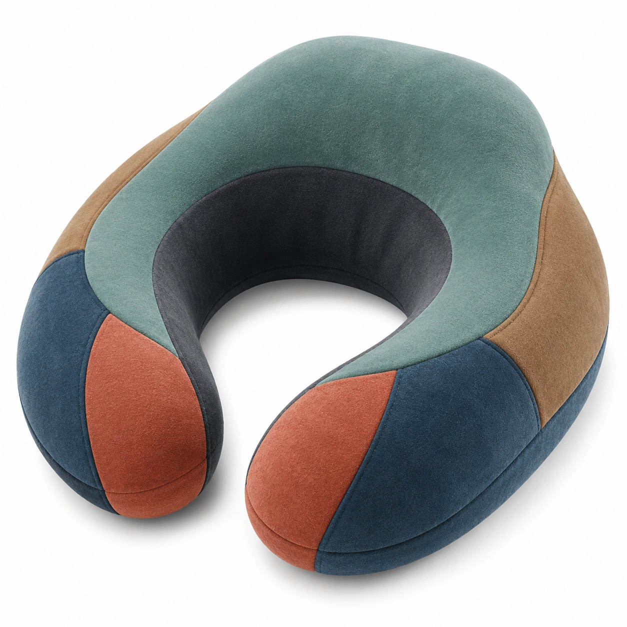 Almohada de Viaje en Forma de U Multicolor Verde Azul Naranja Marrón-Yorqu Avik