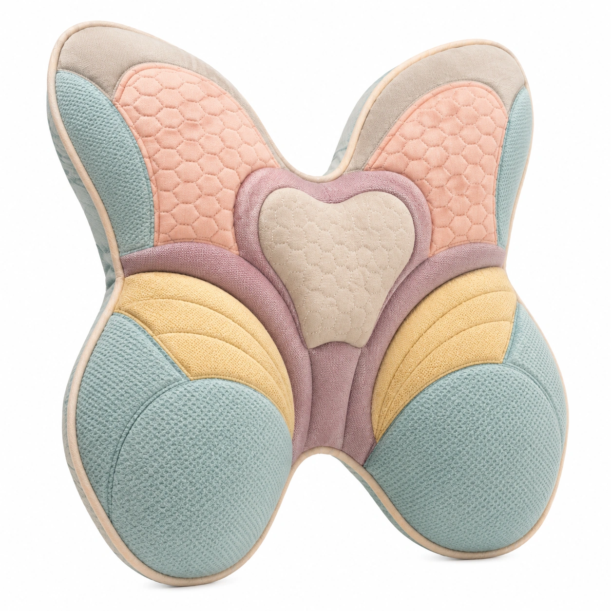 Cojín de Soporte Lumbar en Forma de Mariposa Multicolor Pastel-Yorqu Avik