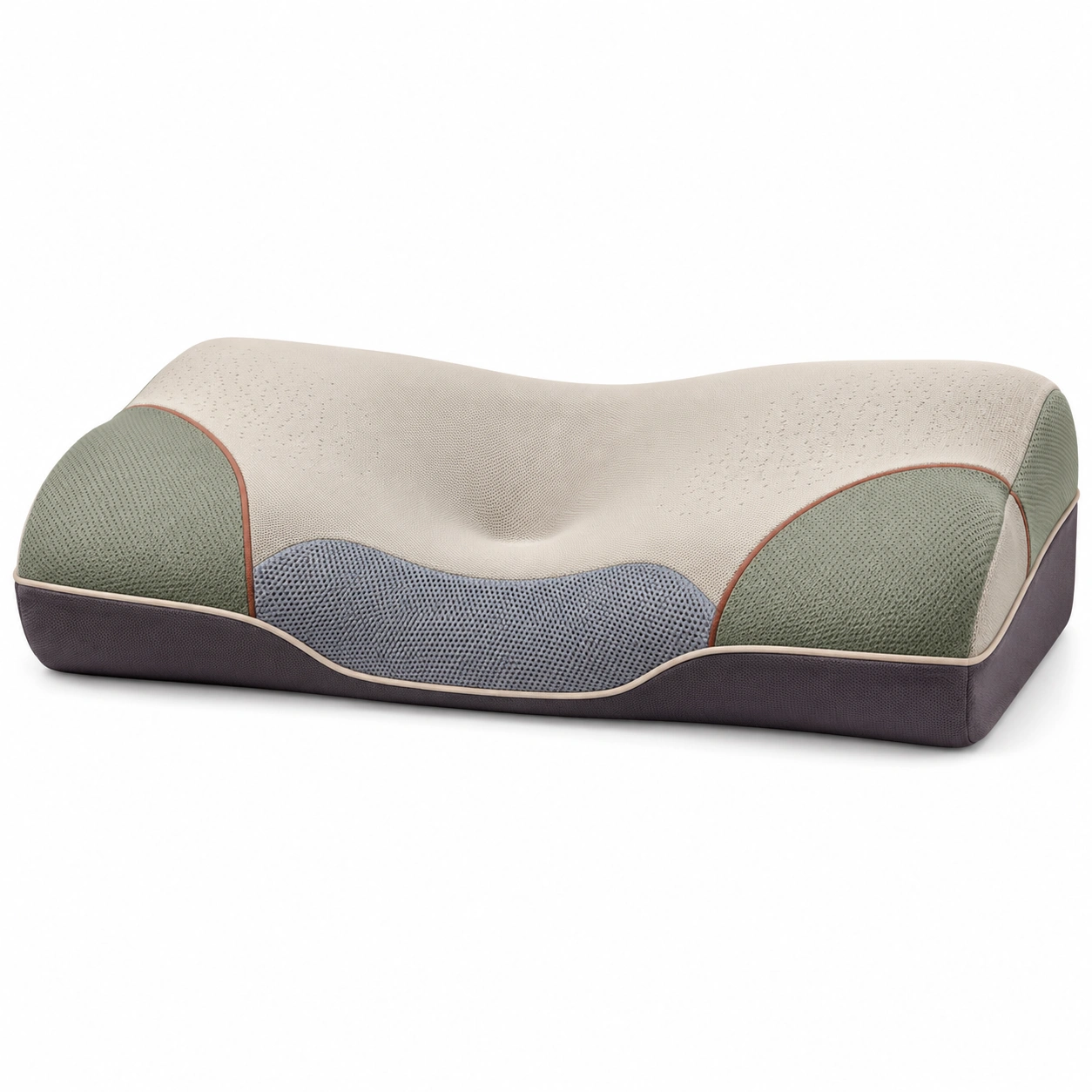 Almohada ergonómica ortopédica beige/verde/gris-Yorqu Avik