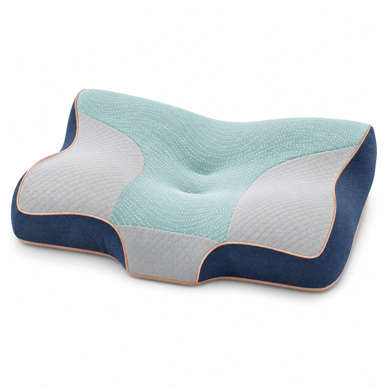 Almohada Ergonómica Ortopédica Cervical Viscoelástica Azul Celeste/Gris-Yorqu Avik