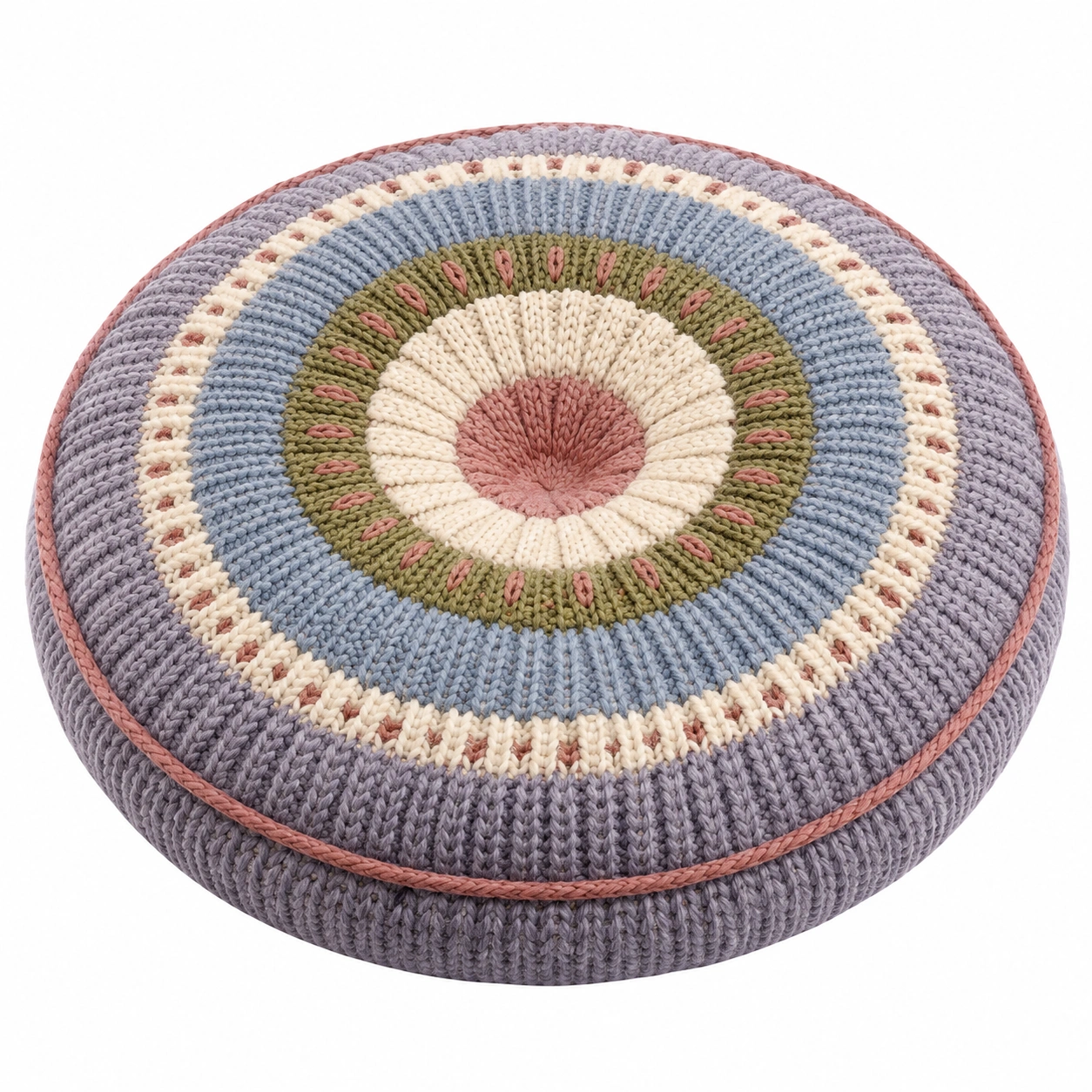 Cojín Redondo de Punto Multicolor 40 cm-Yorqu Avik