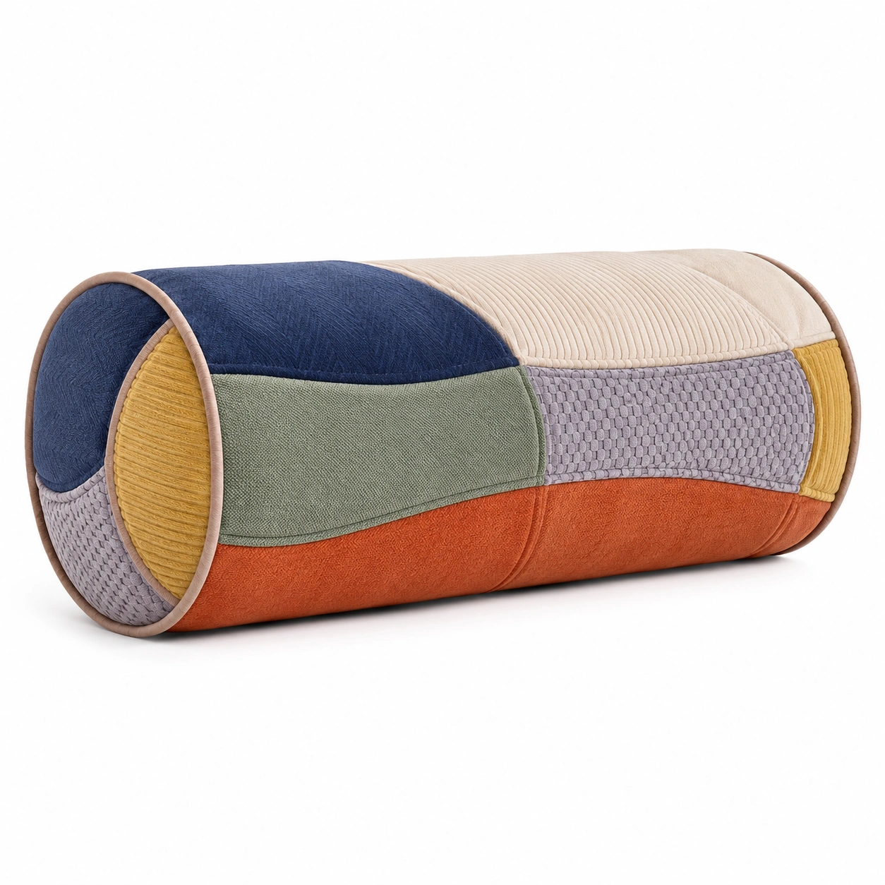 Cojín cilíndrico multicolor 50x20 cm decorativo-Yorqu Avik