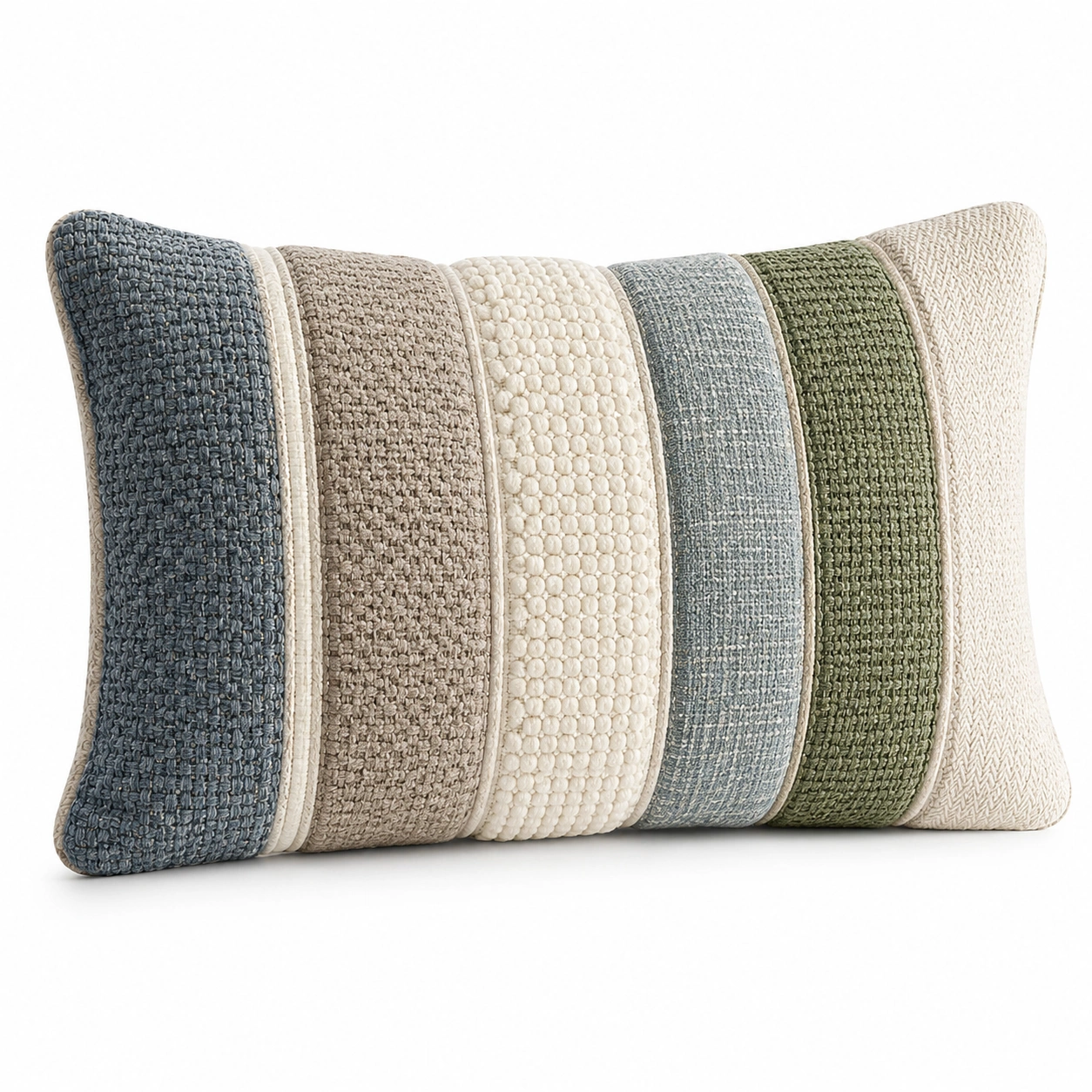 Cojín decorativo rectangular a rayas multicolor 50x30cm-Yorqu Avik