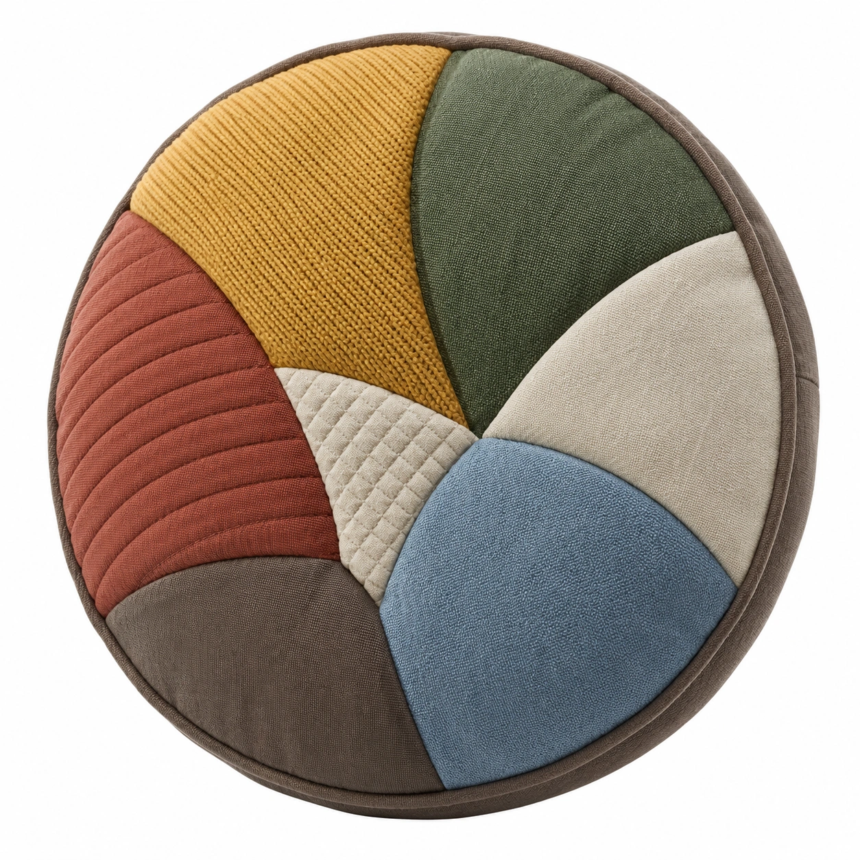Cojín Redondo Decorativo Patchwork Multicolor de 40 cm-Roome Lvix