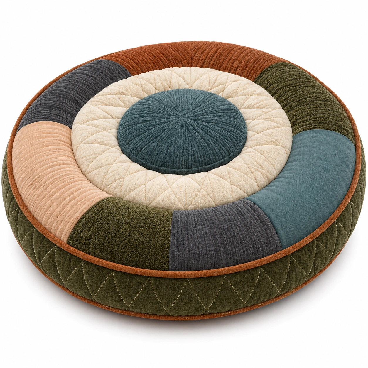Cojín Redondo Multicolor Patchwork para Decoración-Roome Lvix