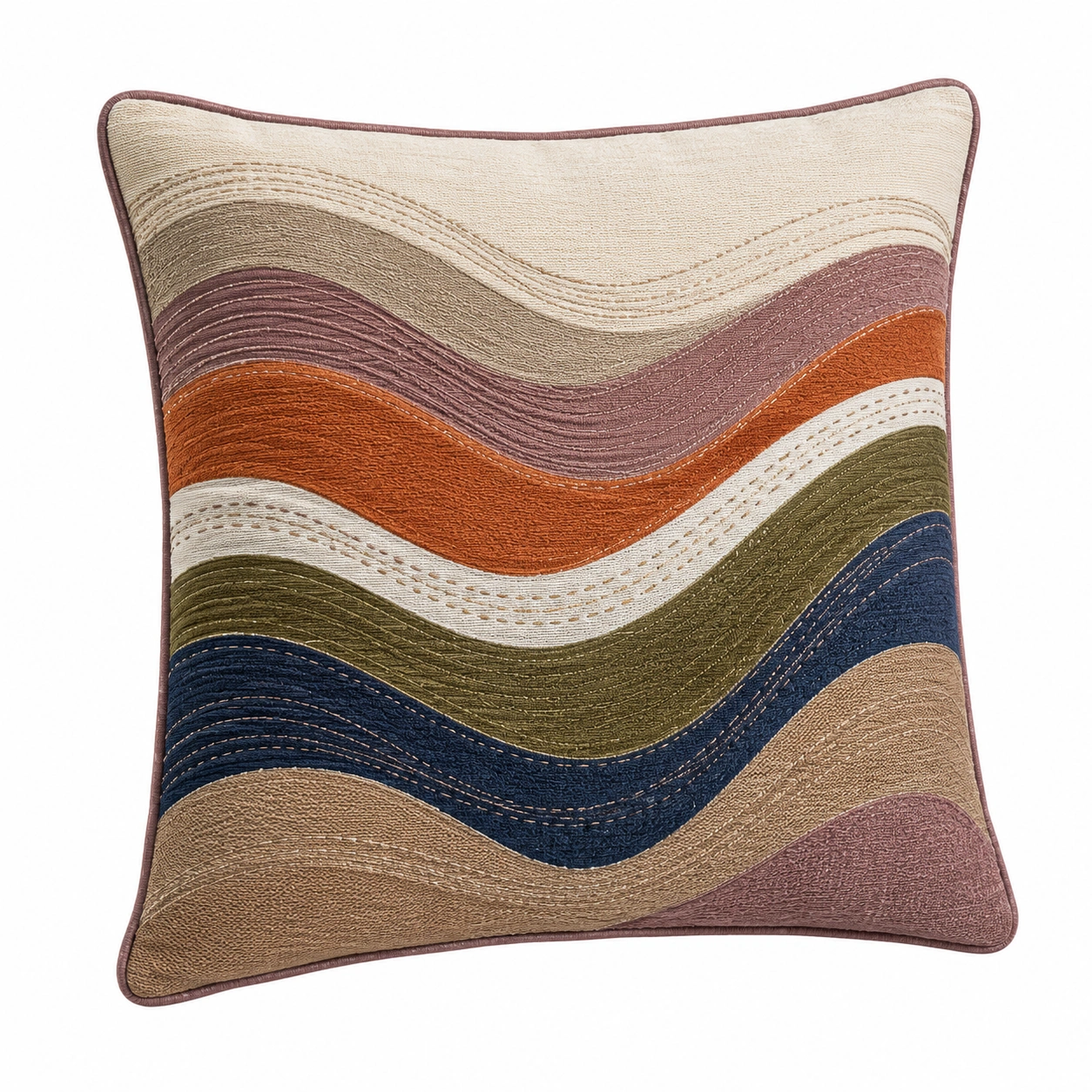 Cojín decorativo multicolor 45x45cm con diseño ondulado-COZ YVE LLA