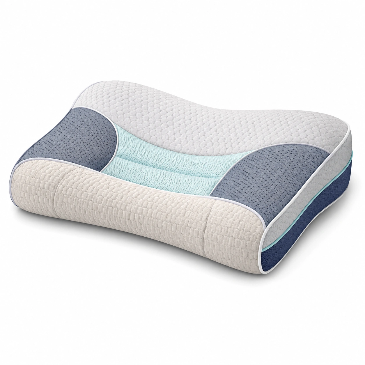 Almohada ergonómica con memoria de forma multicolor 60x35x12cm-COZ YVE LLA