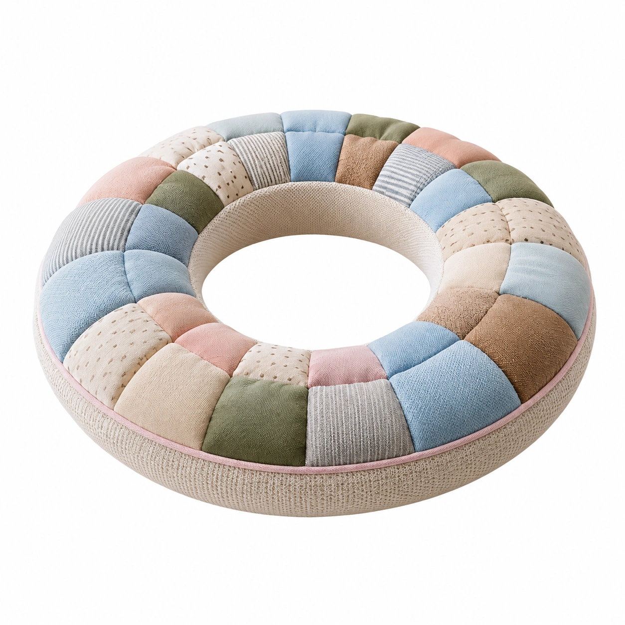 Cojín Circular Acolchado Multicolor de 60 cm-COZ YVE LLA