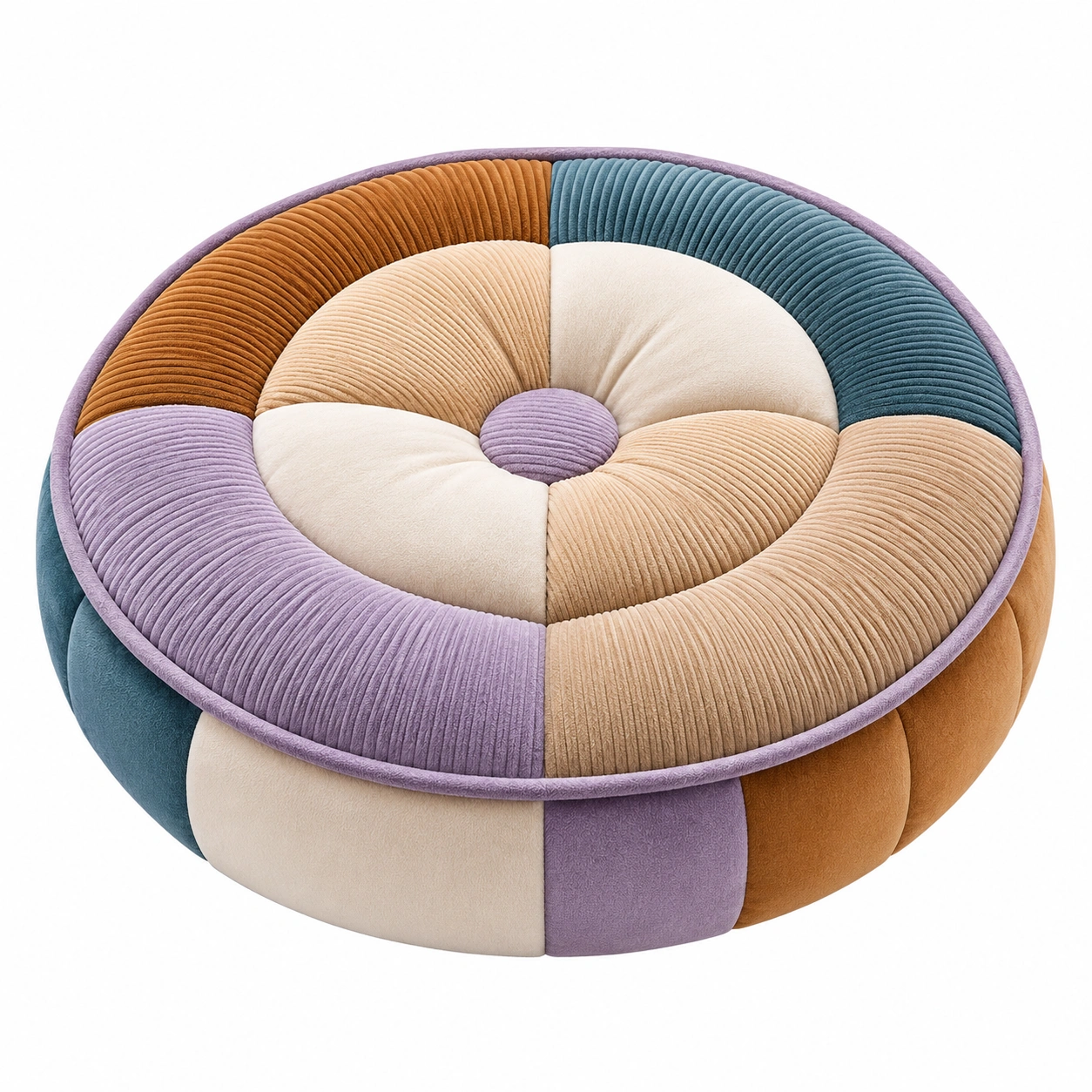 Cojín redondo multicolor con diseño moderno y versátil-COZ YVE LLA