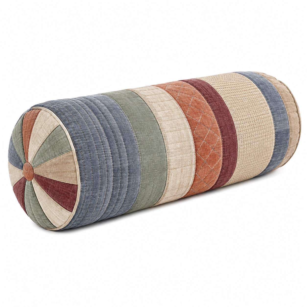 Cojín cilíndrico multicolor para decoración del hogar 15x40cm-COZ YVE LLA