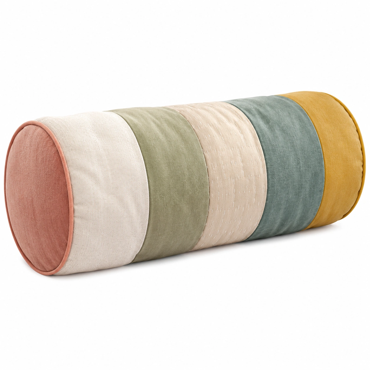 Cojín Cilíndrico Decorativo Multicolor Rosa/Beige/Verde/Azul/Amarillo-COZ YVE LLA