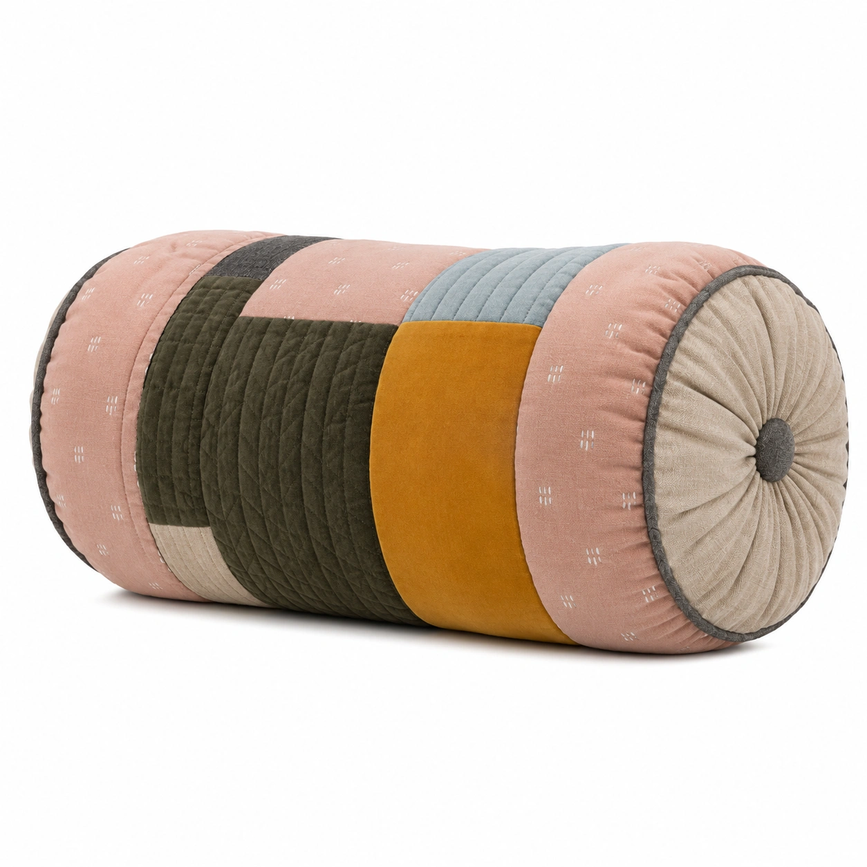 Cojín Cilíndrico Decorativo Multicolor-COZ YVE LLA