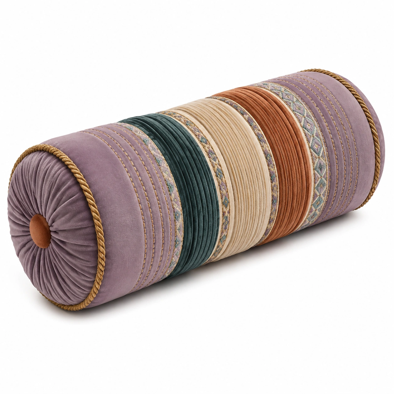 Cojín decorativo cilíndrico multicolor 20x60 cm-COZ YVE LLA