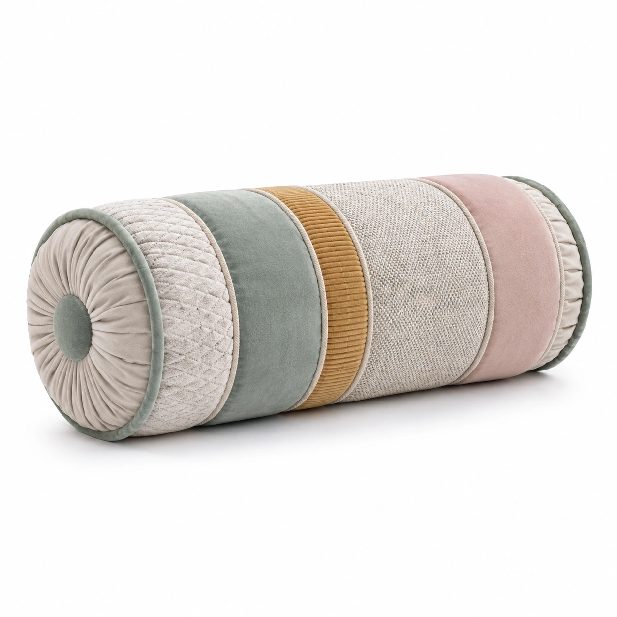 Cojín cilíndrico multicolor decorativo-COZ YVE LLA