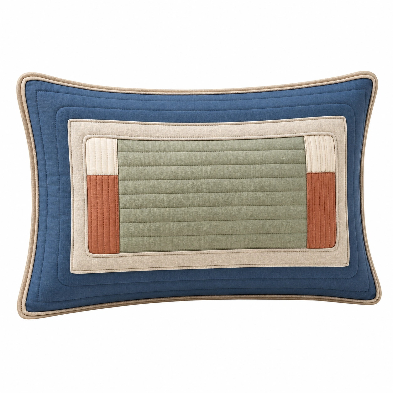Cojín decorativo rectangular 45x30 cm azul/multicolor-COZ YVE LLA
