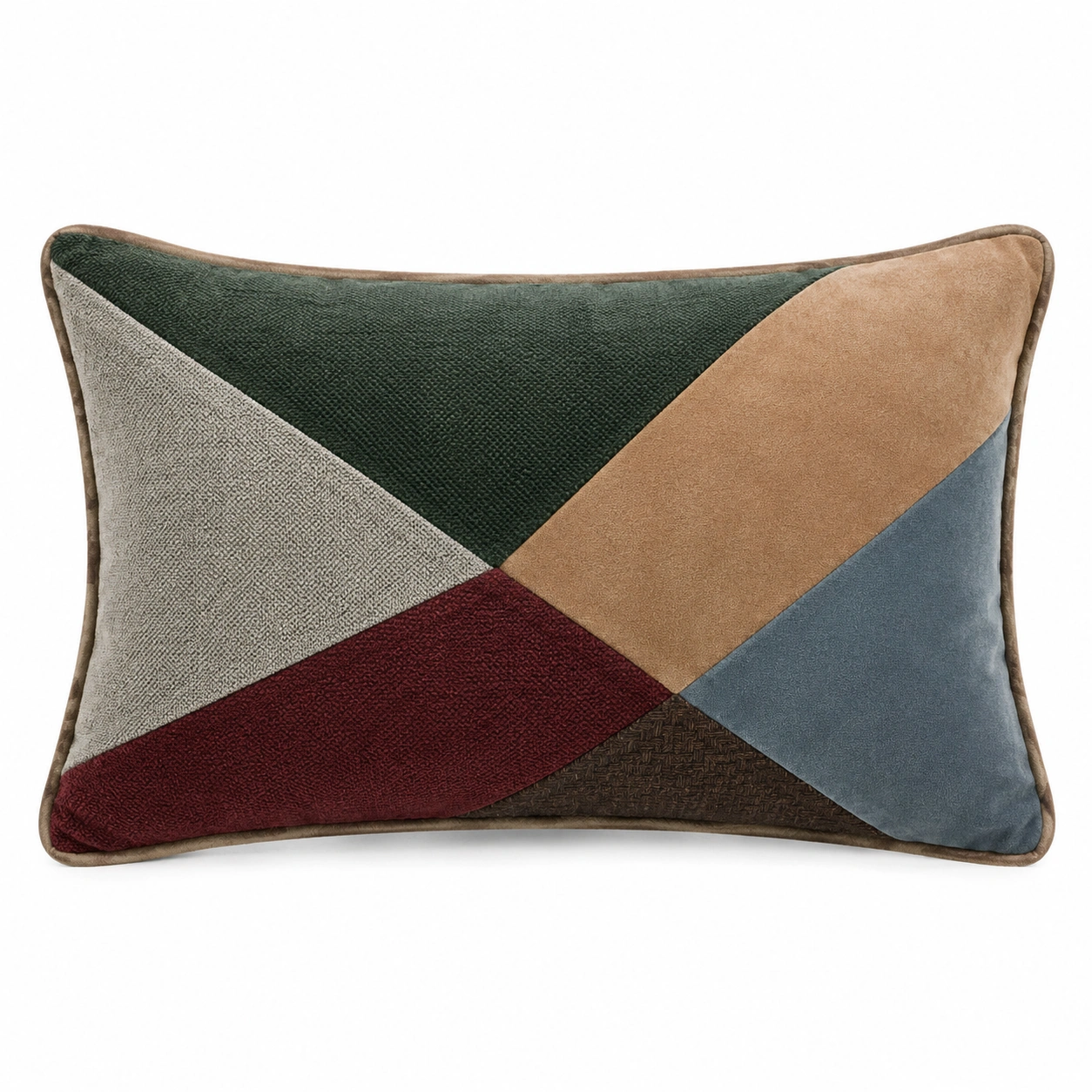Cojín Rectangular Geométrico de Patchwork Multicolor 50x30cm-COZ YVE LLA