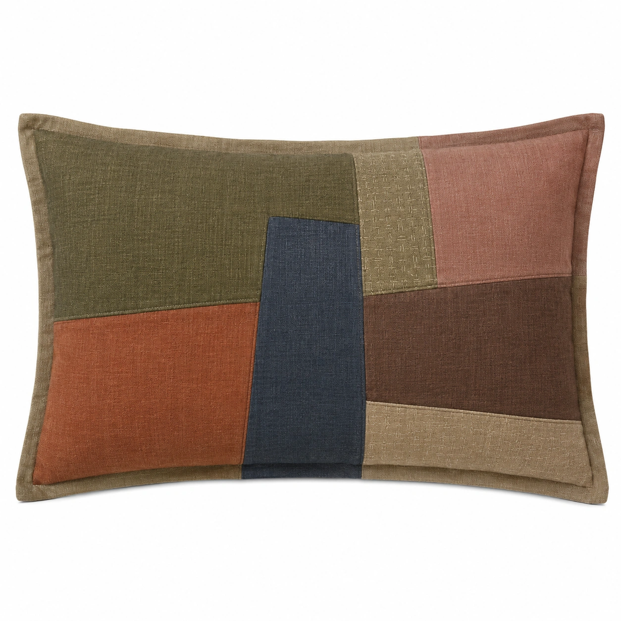 Cojín Rectangular de Parches Multicolor 45x30cm-COZ YVE LLA