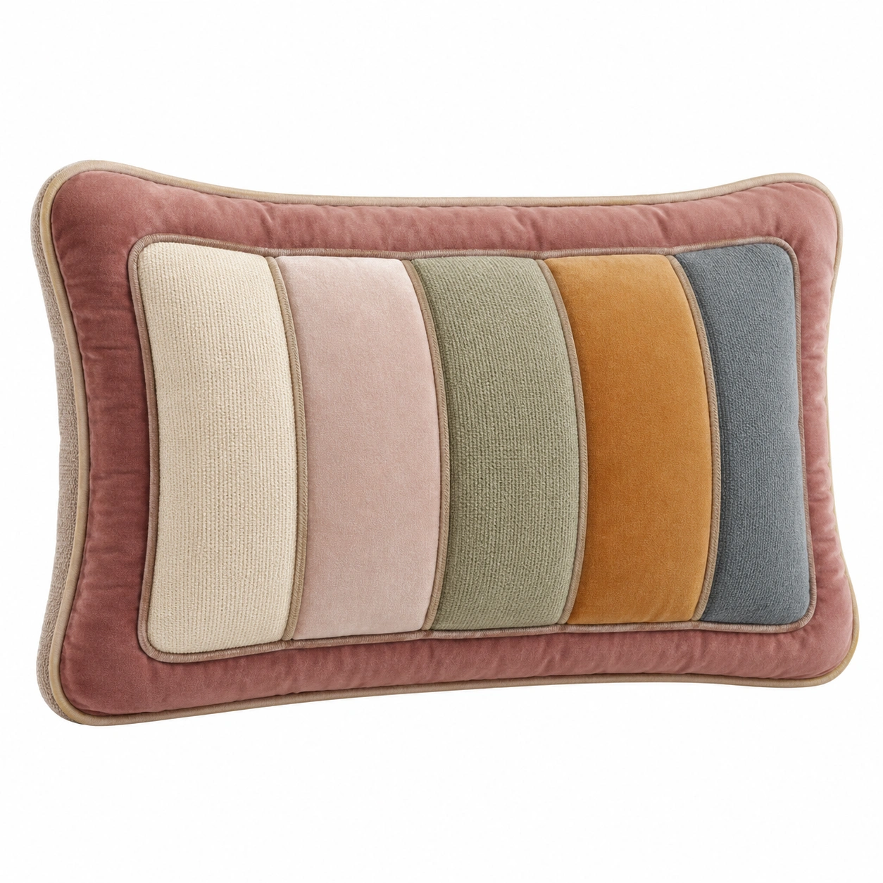 Cojín Decorativo de Rayas Multicolor 45x30 cm-COZ YVE LLA