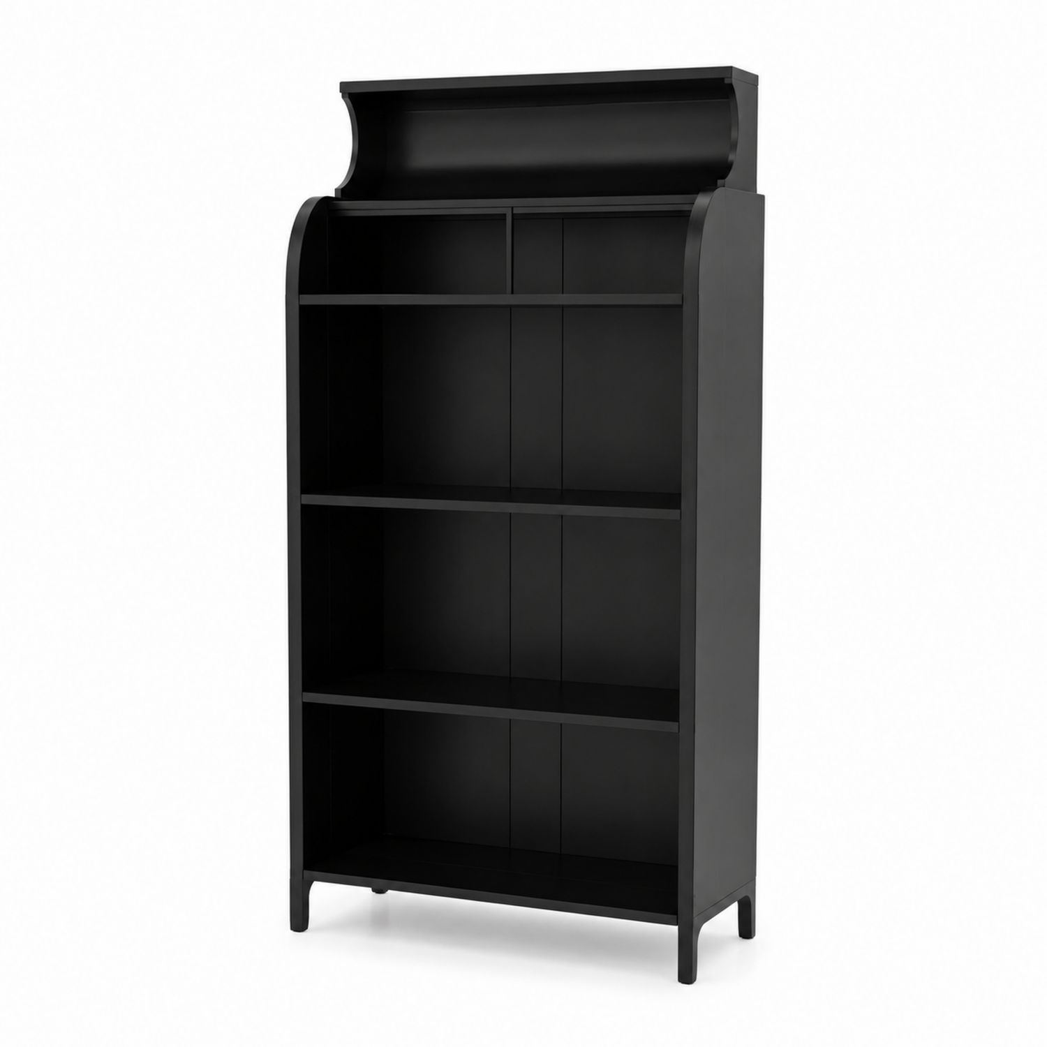 Estantería de MDF Negra de 4 Niveles 180x90x30 cm-Zentrivoniel
