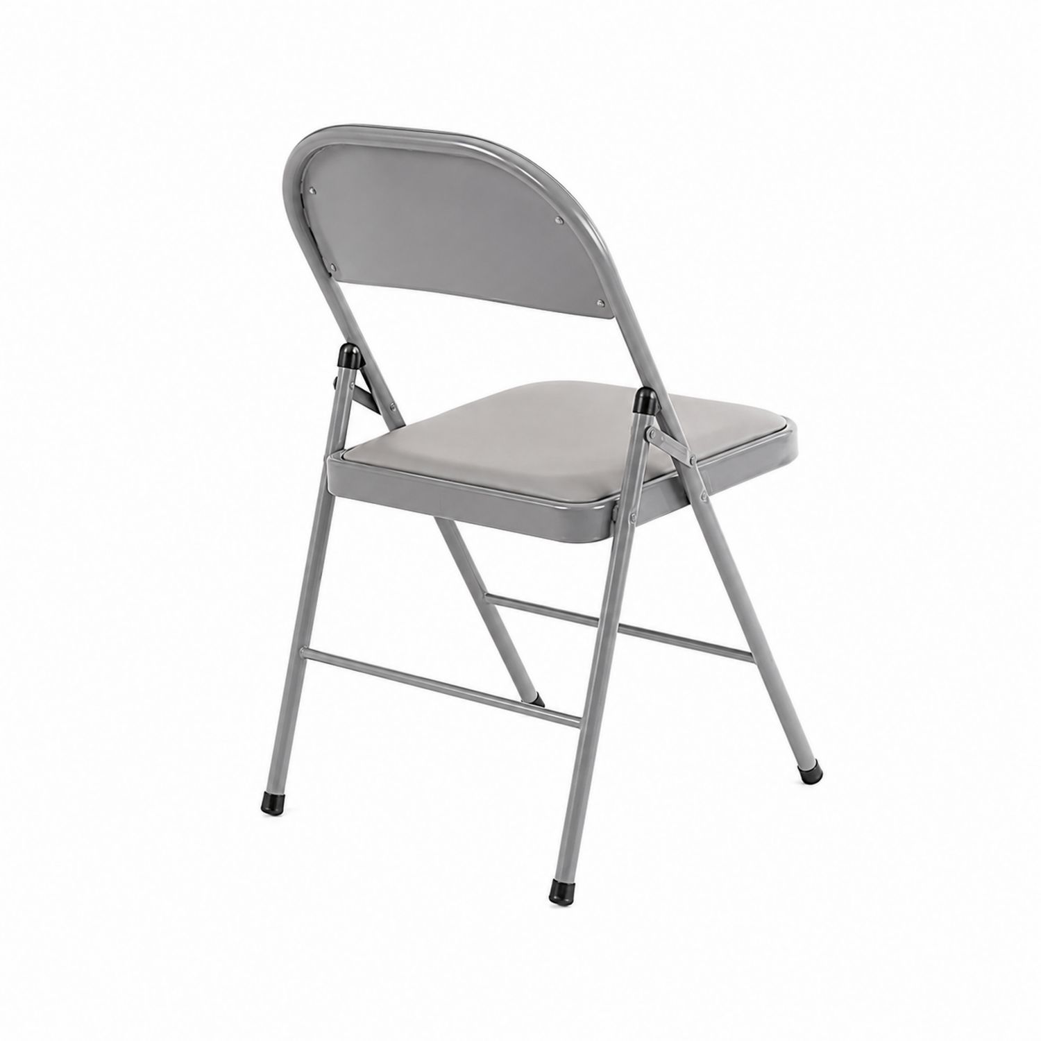 Silla Plegable de Metal con Asiento Tapizado Gris-Zentrivoniel