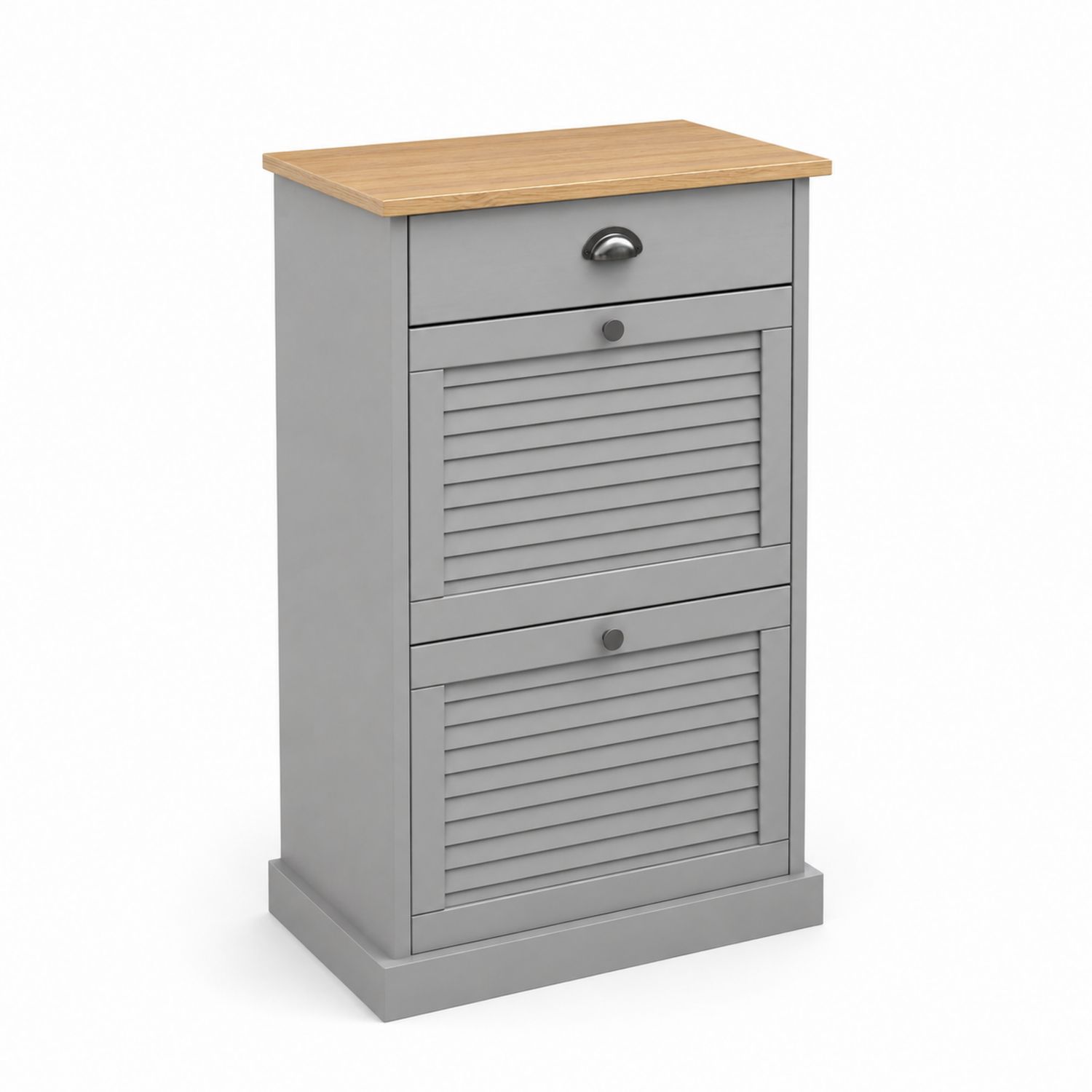 Armario zapatero de madera MDF y roble Gris y Roble-Zentrivoniel