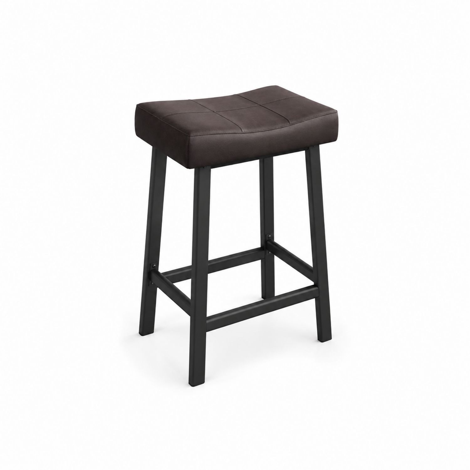Taburete de Bar de Metal y PU 45x30x65 cm Marrón-Zentrivoniel