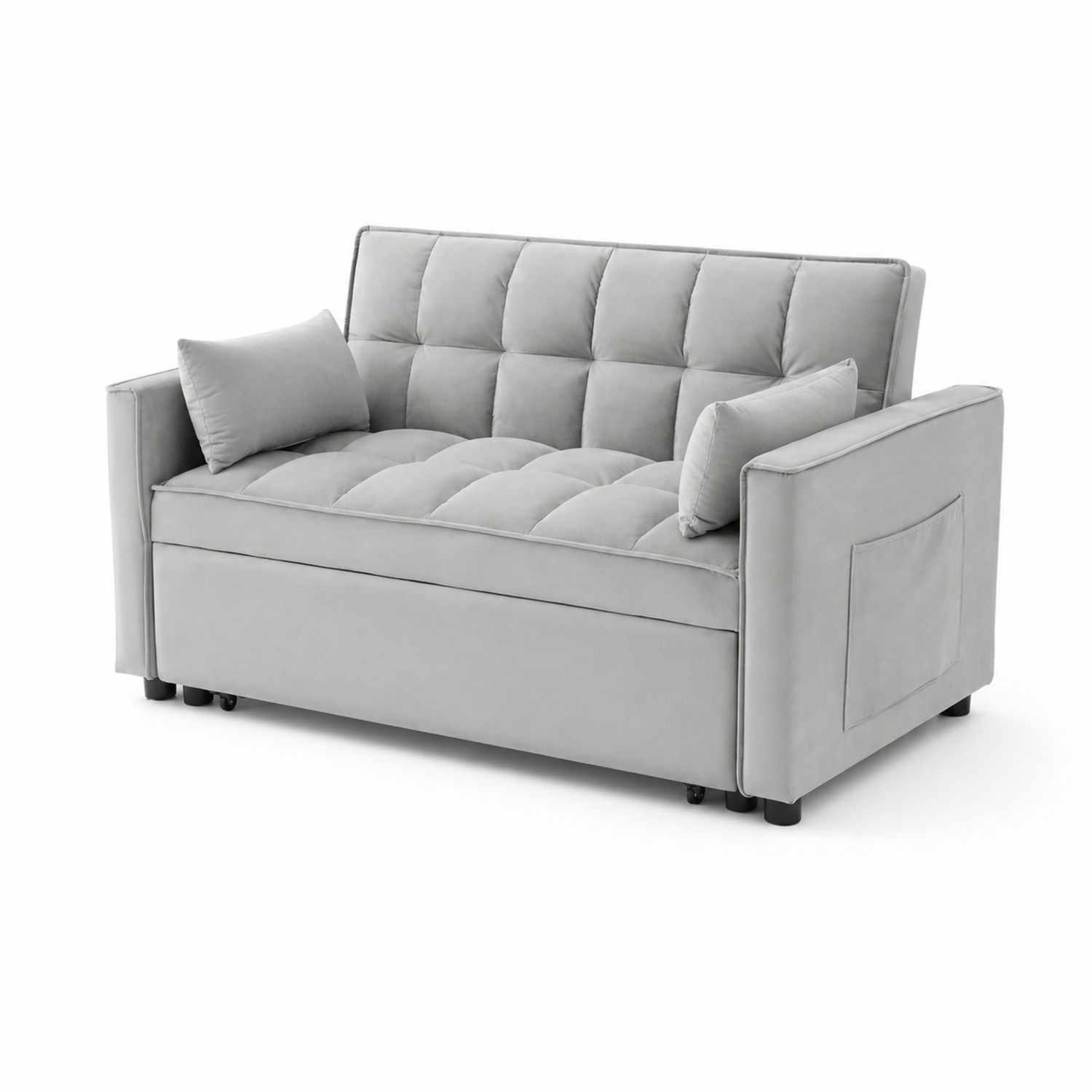 Sofá cama de 2 plazas microfibra gris 180x80x90 cm-Zentrivoniel
