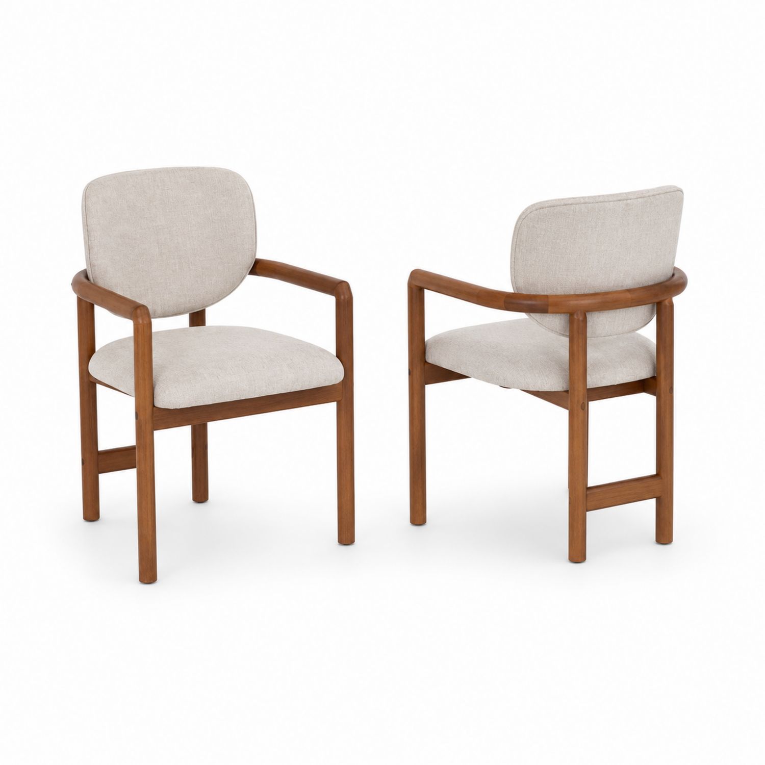 Juego de 2 sillas de madera y poliéster beige-Zentrivoniel