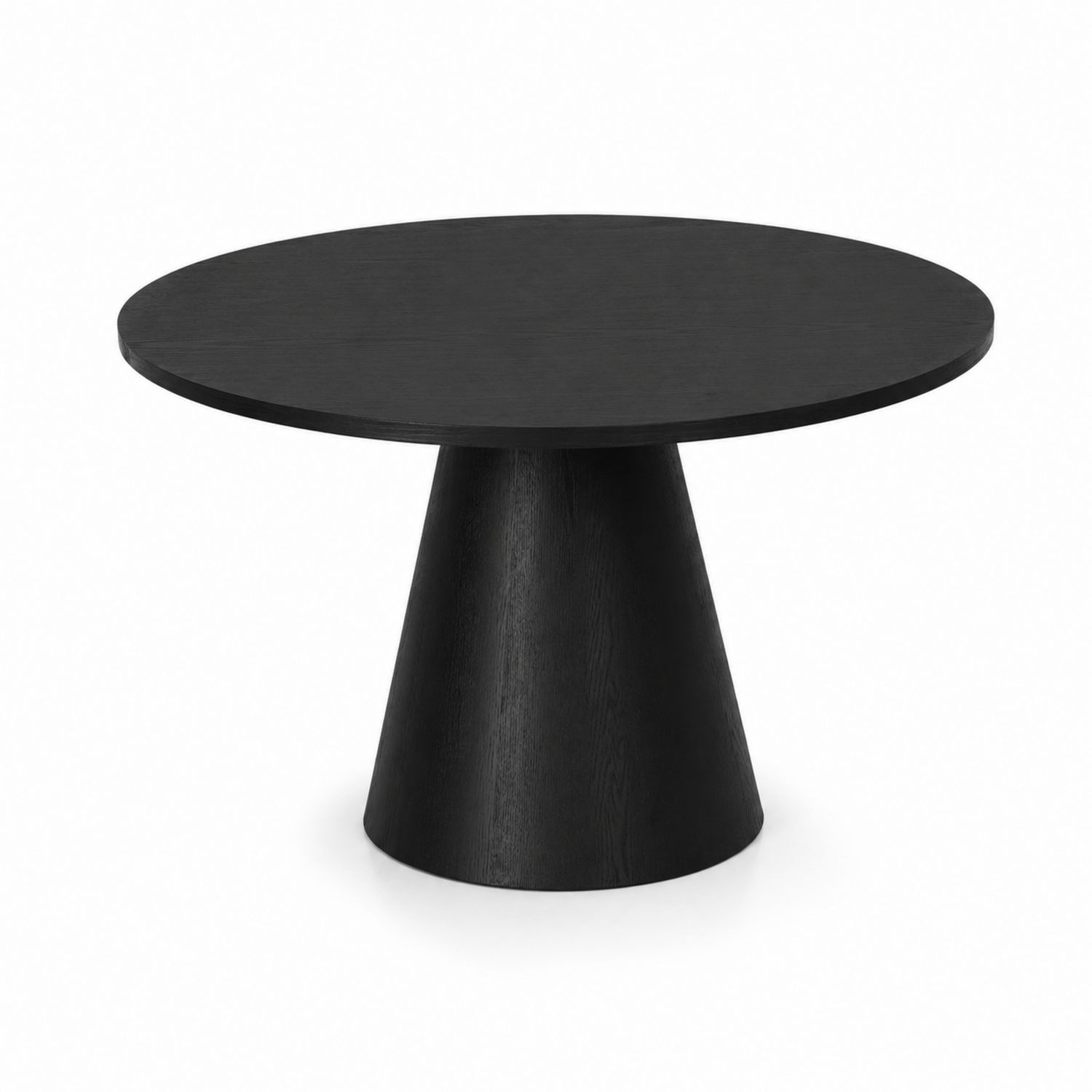 Mesa de comedor redonda de madera negra-Zentrivoniel