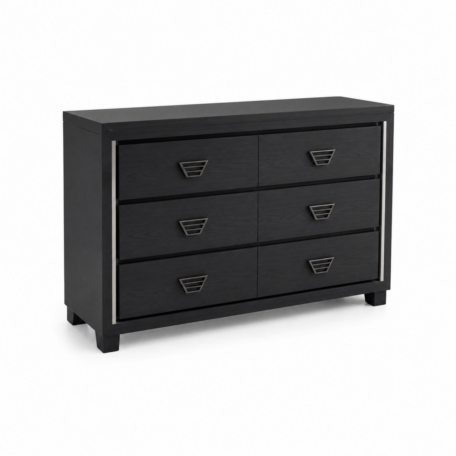 Cómoda de madera con 6 cajones color Negro-Zentrivoniel