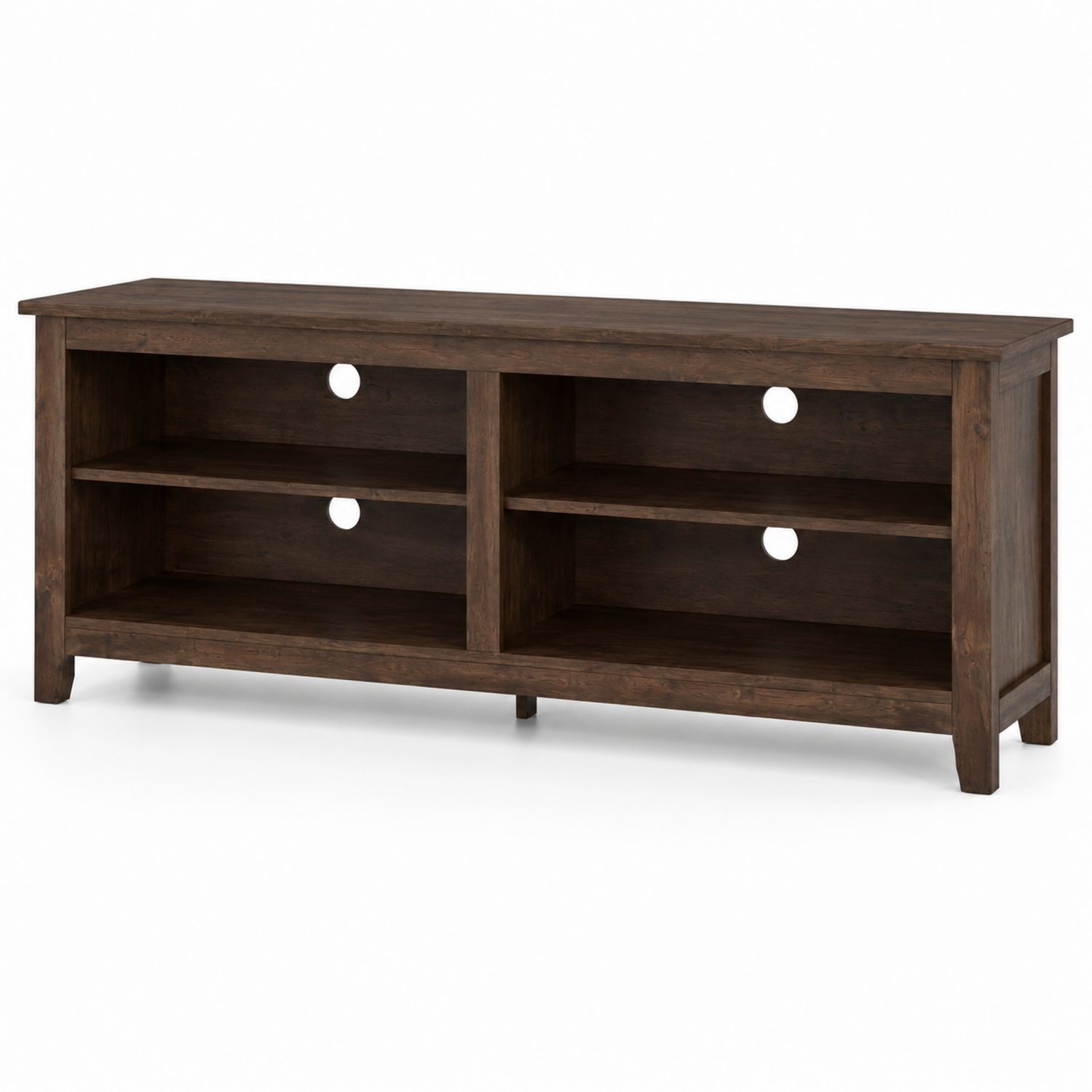 Mueble de TV de Madera de Ingeniería Marrón con Estantes y Orificios para Cables-Zentrivoniel