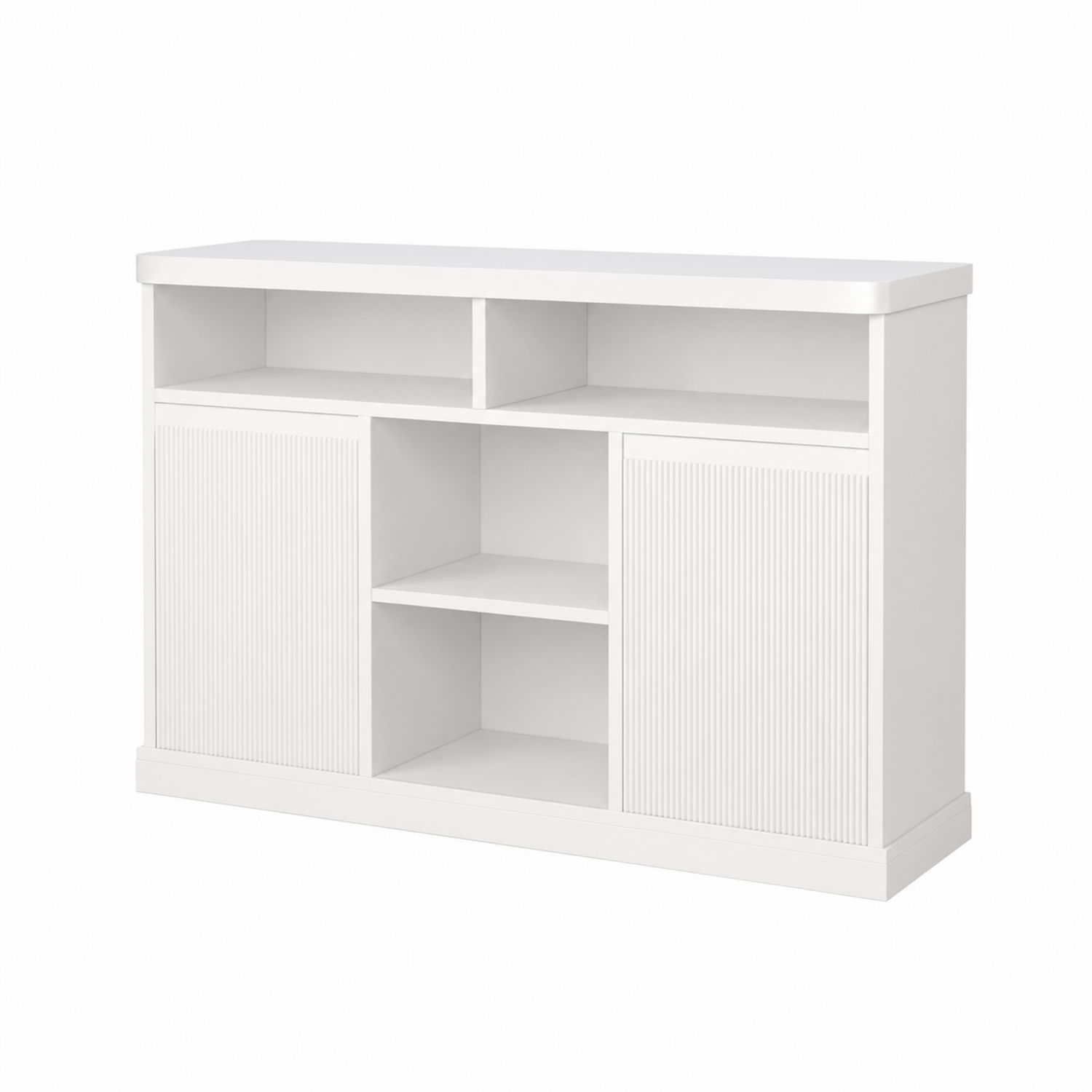 Aparador de Madera MDF Blanco con Estantes y Puertas 120x40x90 cm-Zentrivoniel