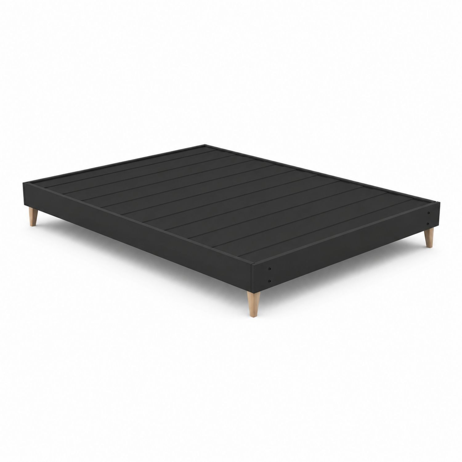 Cama plataforma de MDF Negra con patas de Haya 200x160 cm-Zentrivoniel