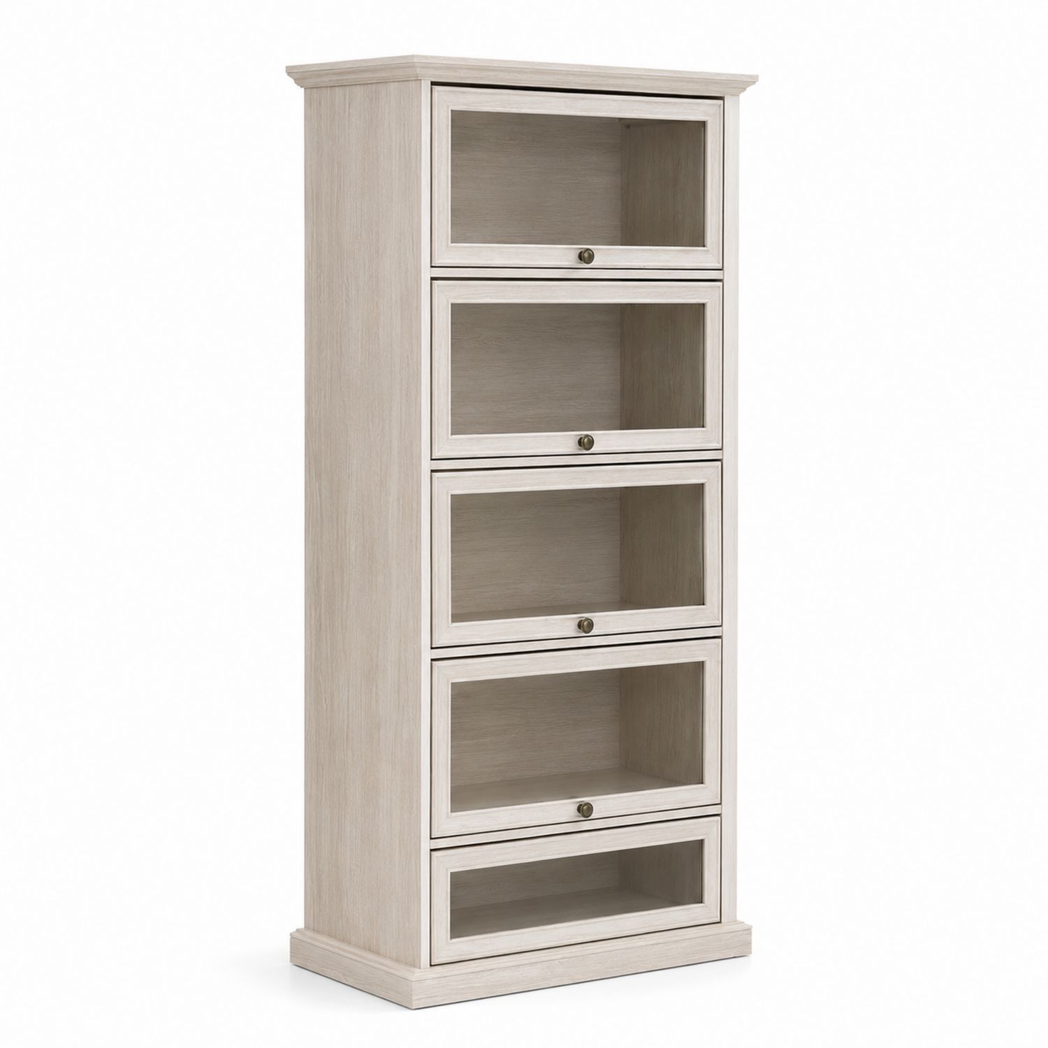 Estantería de madera con puertas de cristal templado 180x80x30 cm-Zentrivoniel